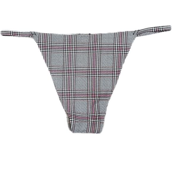 Victorias Secret Dream Angels Supersoft Satiny lace Itsy Slip panty gray plaid S - Picture 2 of 3